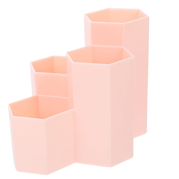 UPKOCH Cute Makeup Brush Cup Cylindrical PP Pink 1Pcs