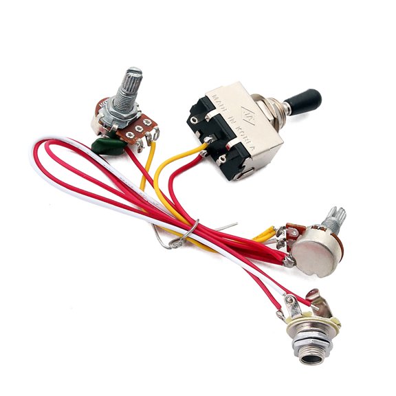 UPKOCH DIY Projects 1 Set Pre Wired Guitar Wiring Kit with Volume Potentiometer Tone Control Multi Color