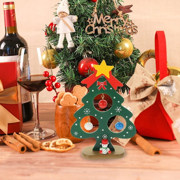 UPKOCH Decorative Trees for Home Decor Wooden Christmas Tree Ornament Set