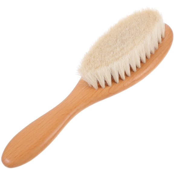 UPKOCH Dense Wool Beard Brush With Curved Natural Handle For Easy Grooming Barber Shops And Homes