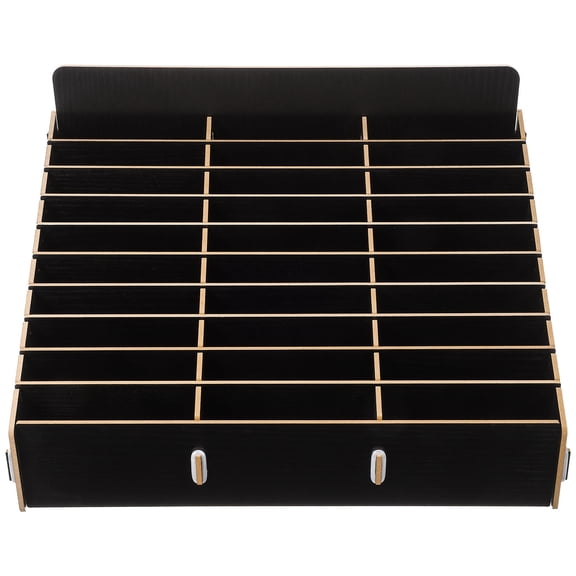 UPKOCH Desktop Cell Phone Storage Case Storage Box Wooden Black 1Set for Classroom