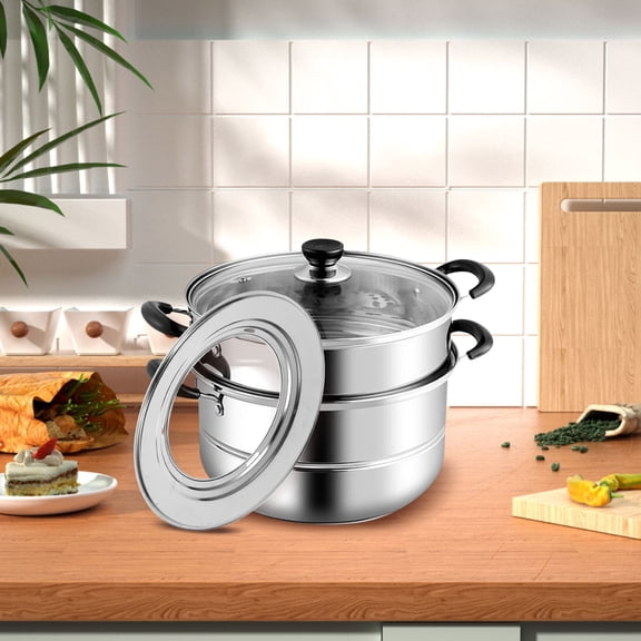 UPKOCH Dumpling Steamer Adapter 1Pcs Stainless Steel Round Steamer Basket for Home Users