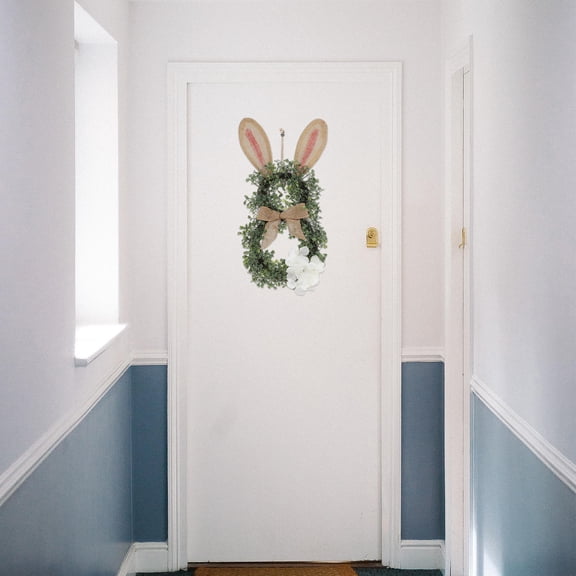 UPKOCH Easter Rabbit Wreath Decor Bunny Wreath Iron Multi Home Decoration 1Pack