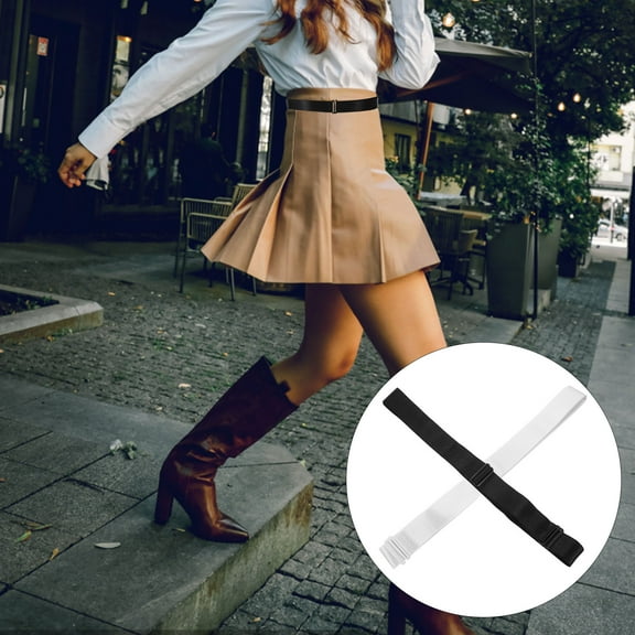 UPKOCH Adjustable Shirt Tuck Band Elastic Black 2Set 11.00X11.0In