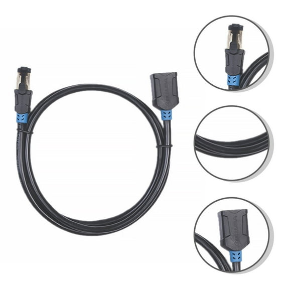 UPKOCH Ethernet Extension Cable Rj 45 Cat6 Extension Patch Cable Pvc Shell Black 50x0.5cm
