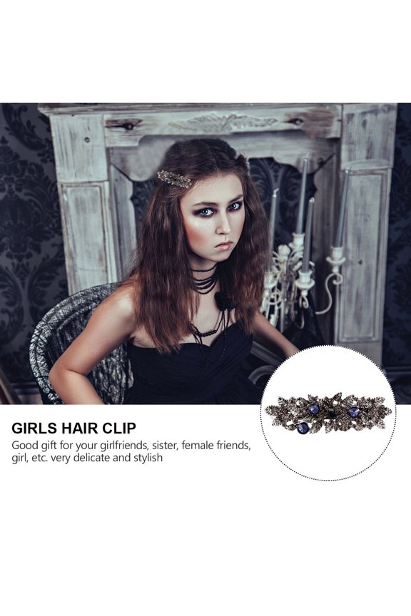 Fancy Hair Barrettes Hair Clipping For Women With Vintage Design Black 1Set