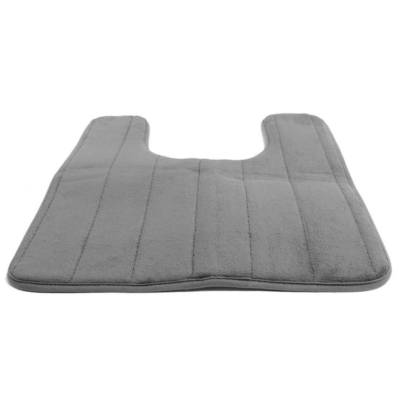 UPKOCH Dark Grey Memory Mat Toilet Rug Bathroom Floor Mat Non Slip Surface