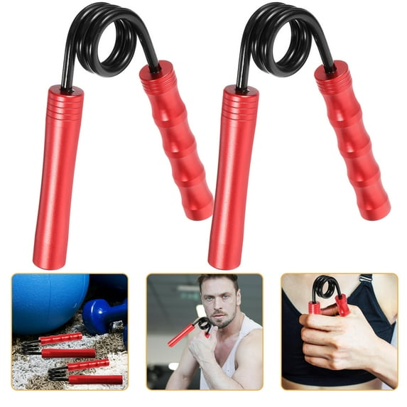 UPKOCH Finger Workout Finger Exerciser Red Aluminum Handle Muscle Training 2pcs