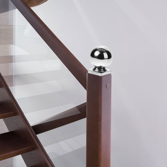 UPKOCH Flag Pole Ball Topper Round Post End Caps Handrail End Caps Stainless Steel Silver 1Set