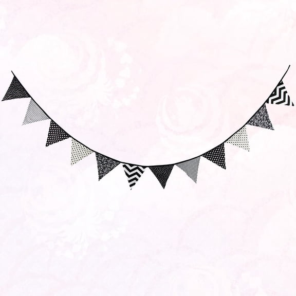 UPKOCH Flags String Triangle White Indoor Outdoor Decoration for Events and Parties 1Pcs