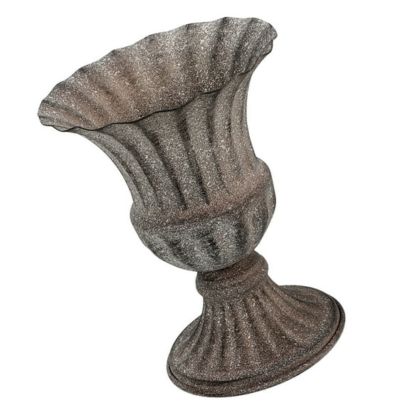 UPKOCH Flower Pots For Cemetery Dark Brown Iron Memorial Decoration 1Set