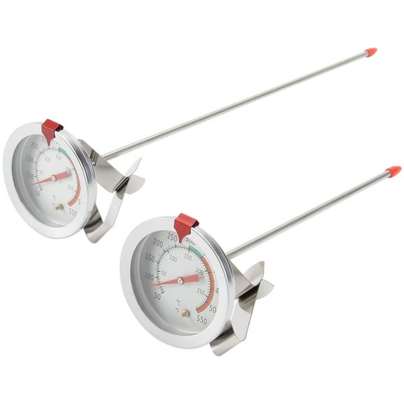 UPKOCH Food Thermometer Stainless Steel for Measuring Use White with Clip Fast Accurate Readings for Meat BBQ Poultry Steak 2 Pcs