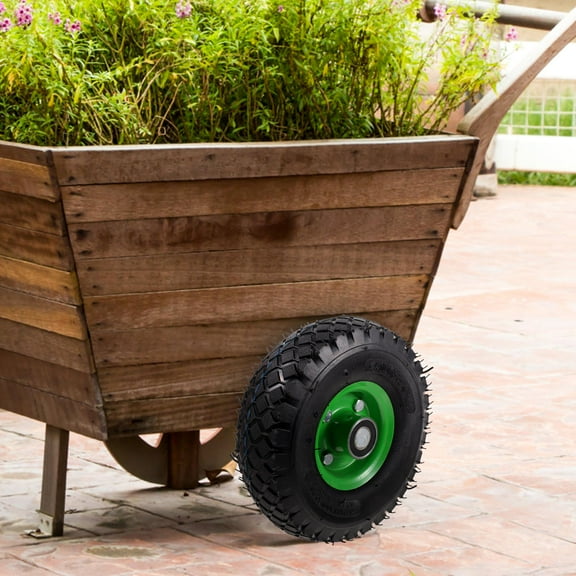 UPKOCH Garden Cart Wheels Shock Absorbing Rubber Tire Black 1Pack