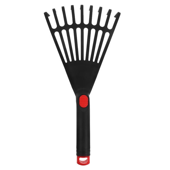 UPKOCH Garden Rake for Gardening Plastic Black Flat Design for Flower Bed Maintenance 1Pack