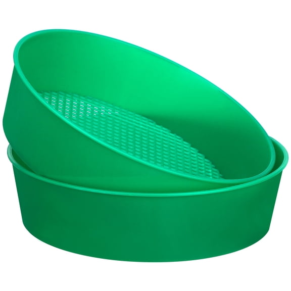 UPKOCH Green Plastic Garden Sieve Compost Tool Lightweight Durable Riddle for Gravel Sand 2PCS
