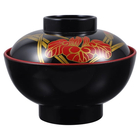 UPKOCH Dishware Bowl Japanese Style Soup Bowls Multi-Colored Dust Prevention 2-Pcs Set