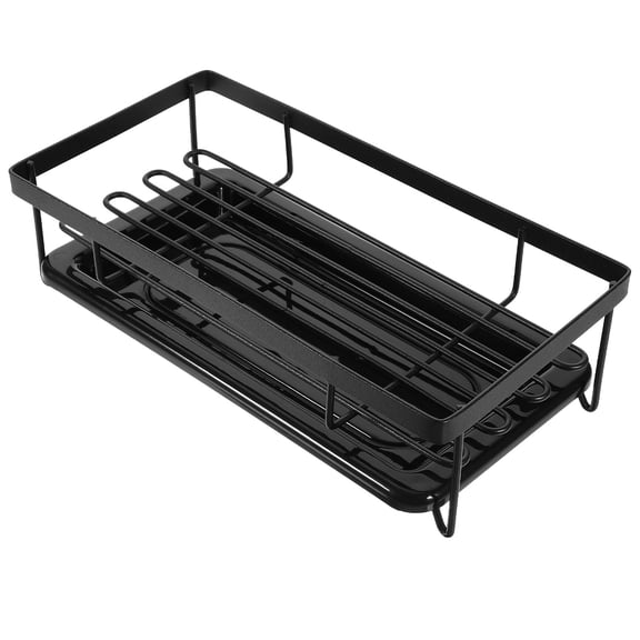UPKOCH Multipurpose Kitchen Sink Organizer Black Rack for Sponge Soap and Brush