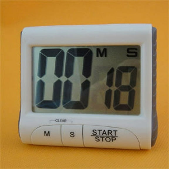 UPKOCH Large Screen Digital Timer Plastic White for Reminder of Deadlines with Loud Alarm 1Pcs