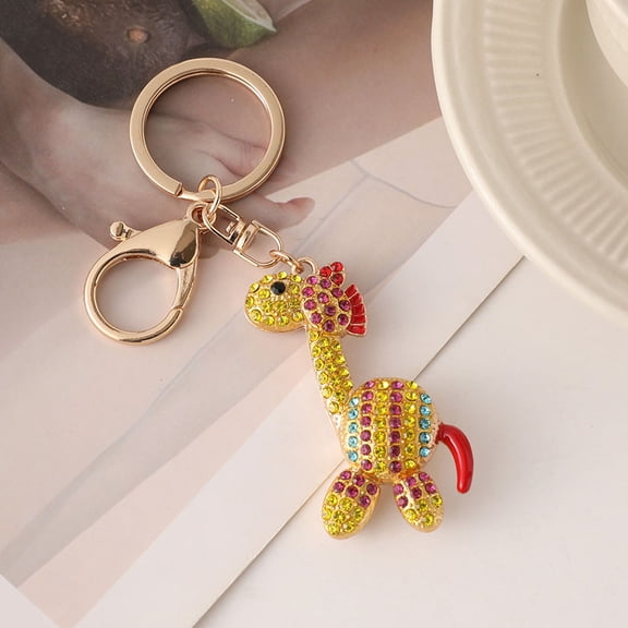 UPKOCH Keychain Rhinestone Giraffe Shape Accessory 1Set