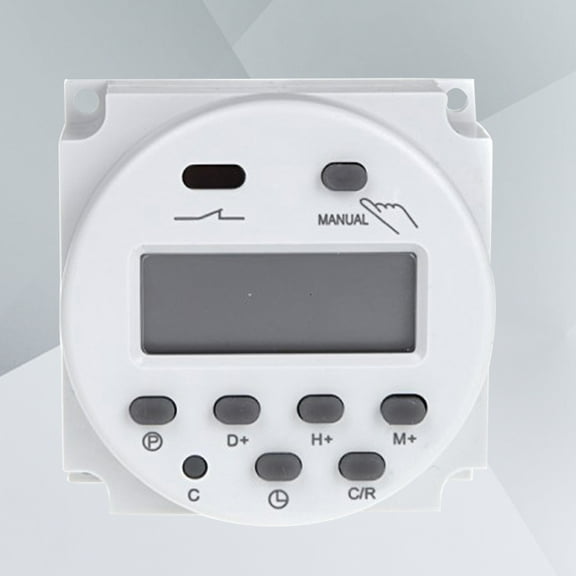 UPKOCH White Programmable Timer Switch with Large LCD Display for Power Management 16 Amp