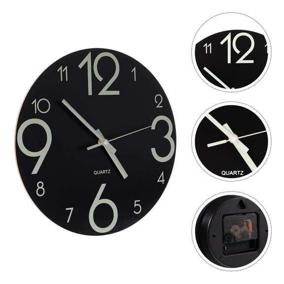 UPKOCH Non Ticking Wall Clock Vintage Wooden Design for Living Room 1Pcs