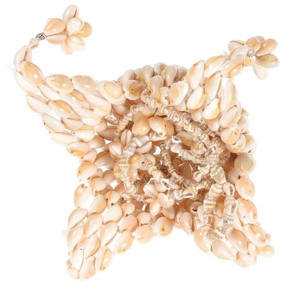 UPKOCH Ocean Themed Decor Seashell Basket Decor Khaki Wall Hanging 1 PCS