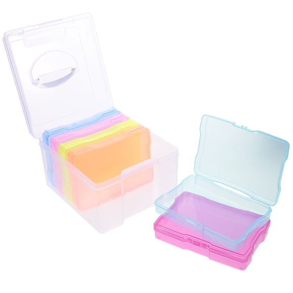 UPKOCH Photography Box Photo Container Box Plastic Transparent 6Pack