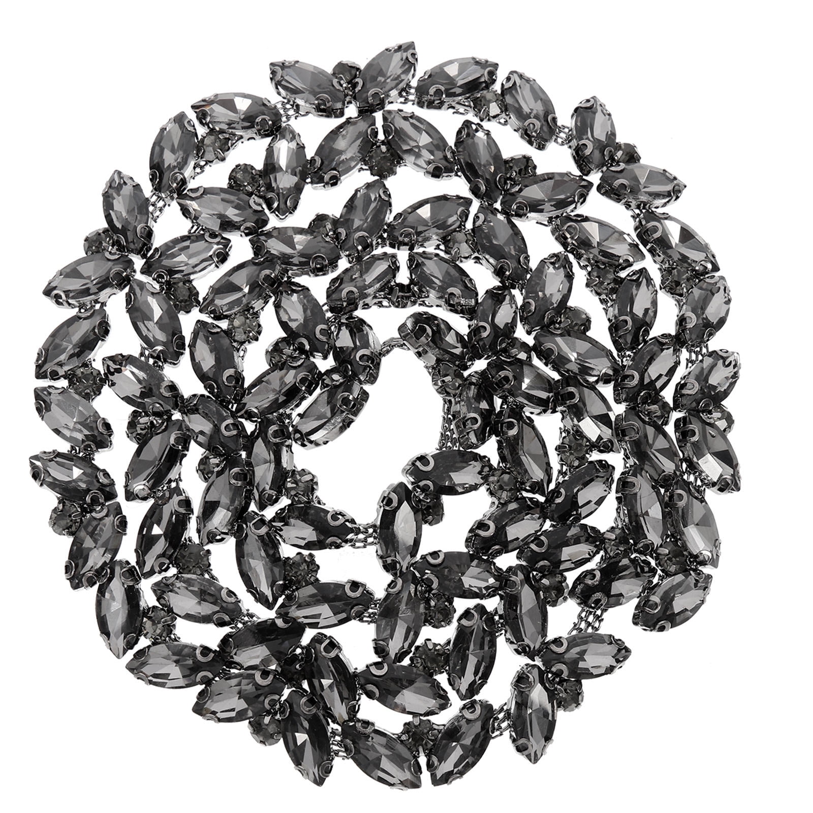 UPKOCH Rhinestone Chain Crystal Trimming Dark Grey Glass Iron 1Set ...