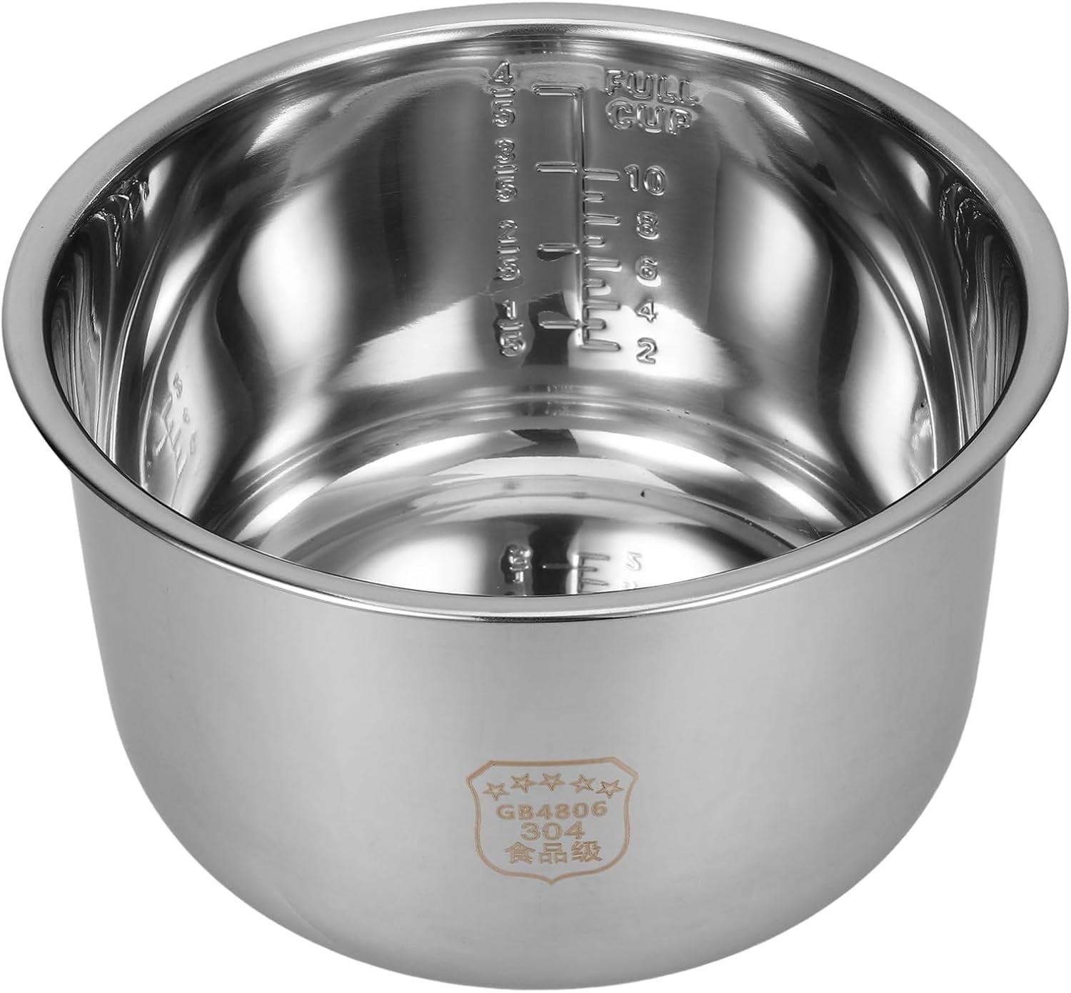 ABCISI Rice Cooker Stainless Steel Inner Pot, 5.28Qt / 5L Pressure Cooker Liner Replacement, Non-Stick Baking Pot | Mixing Meal Prep Bowl for Electric Rice Cooker, Accessories for Cake Preparation