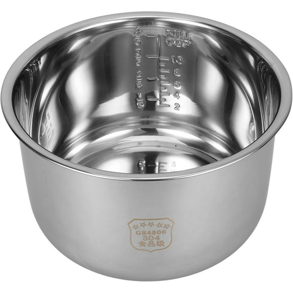 UPKOCH Rice Cooker Stainless Steel Inner Pot, 5.28Qt / 5L Pressure Cooker Liner Replacement, Non-Stick Baking Pot | Mixing Meal Prep Bowl for Electric Rice Cooker, Accessories for Cake Preparation