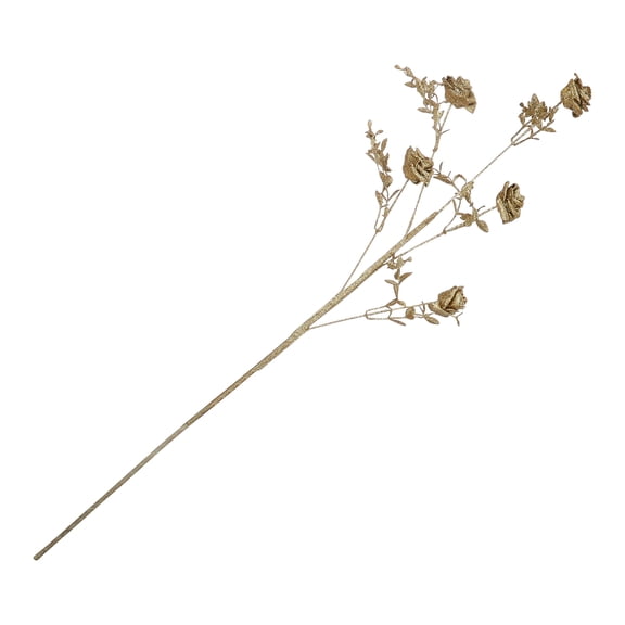 UPKOCH Rose Artificial Flower with Glitter for Christmas Ornaments 1Pack