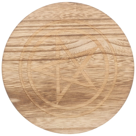 UPKOCH Round Wooden Pentacle Altar Tray Offering Plate for Worship