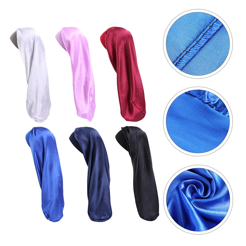 UPKOCH Satin Sleeping Cap with High Elasticity for Women in Assorted Colors Lightweight and Breathable 6 Pieces