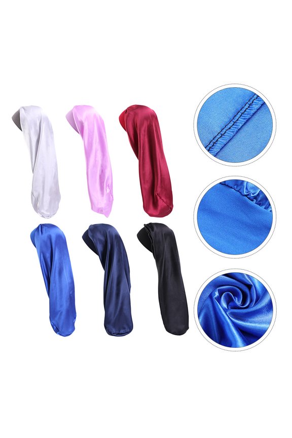 Satin Sleeping Cap with High Elasticity for Women in Assorted Colors Lightweight and Breathable 6 Pieces