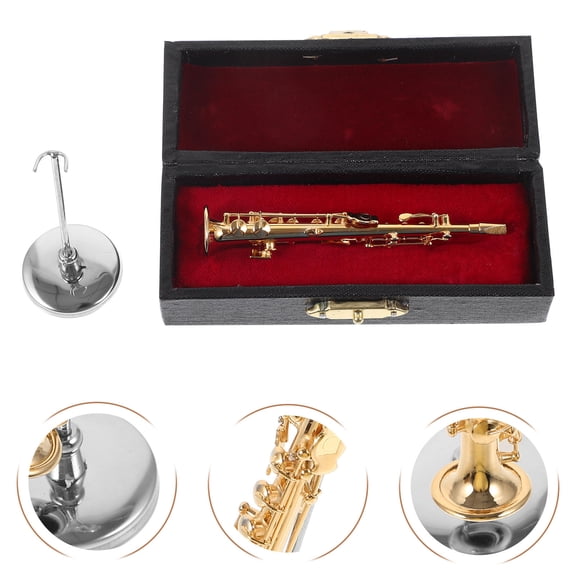 UPKOCH Saxophone Sculpture Mini Saxophone Model Decorative Copper Musical Instrument 1 Set