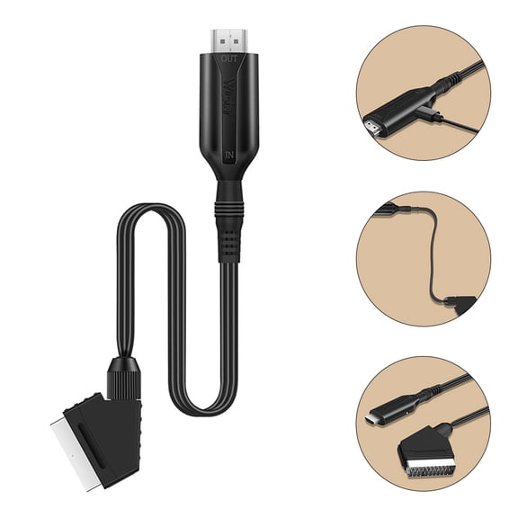 UPKOCH Scart To Converter Video Audio Upscale Adapter Scart Cable For Display Supports Output For Connecting To Tv