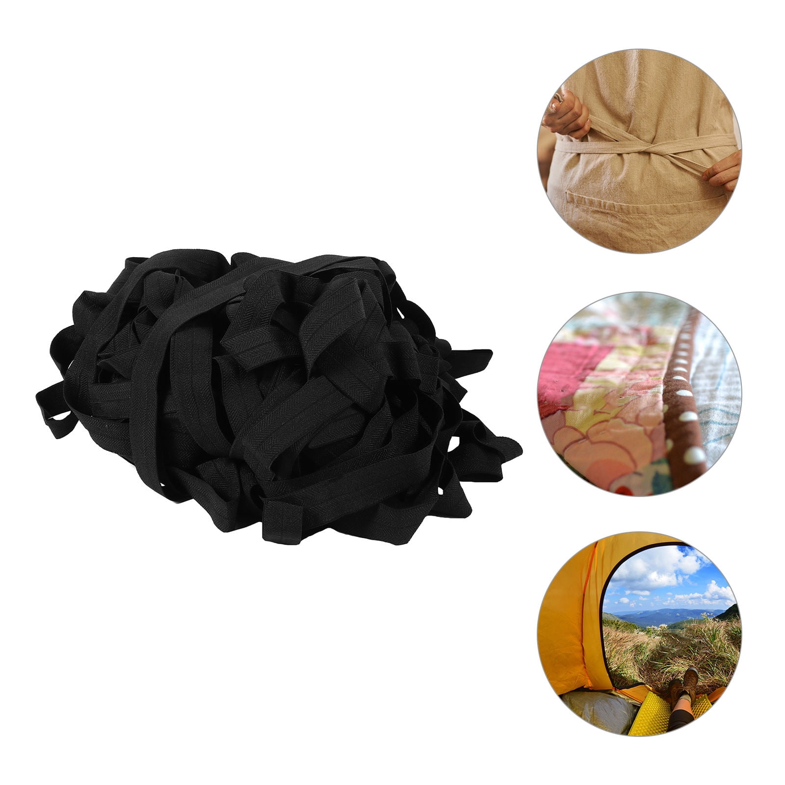 UPKOCH Double Side Tape Black Cotton 1Pcs