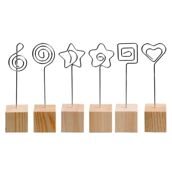 UPKOCH 6Pcs Silver Desktop Photo Clips Memo Stands for Table Decoration