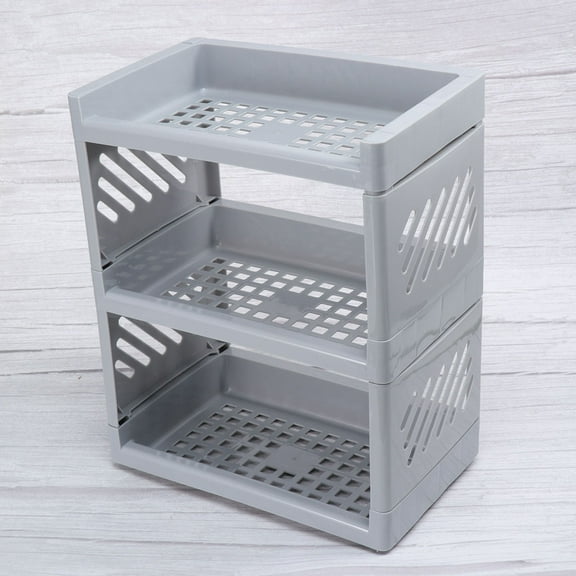 UPKOCH Skincare Storage Cabinet Desktop Tidy Rectangular Grey 1Set