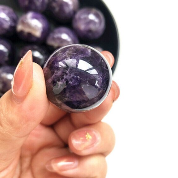 UPKOCH Sphere Decorative Ball Purple Crystal Ball Amethyst Dinner Tables Gift 1Pcs
