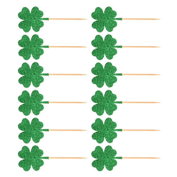 UPKOCH St Patrick's Day Cake Topper Green Synthetic Material Party Decorations for Cake 12 Pieces