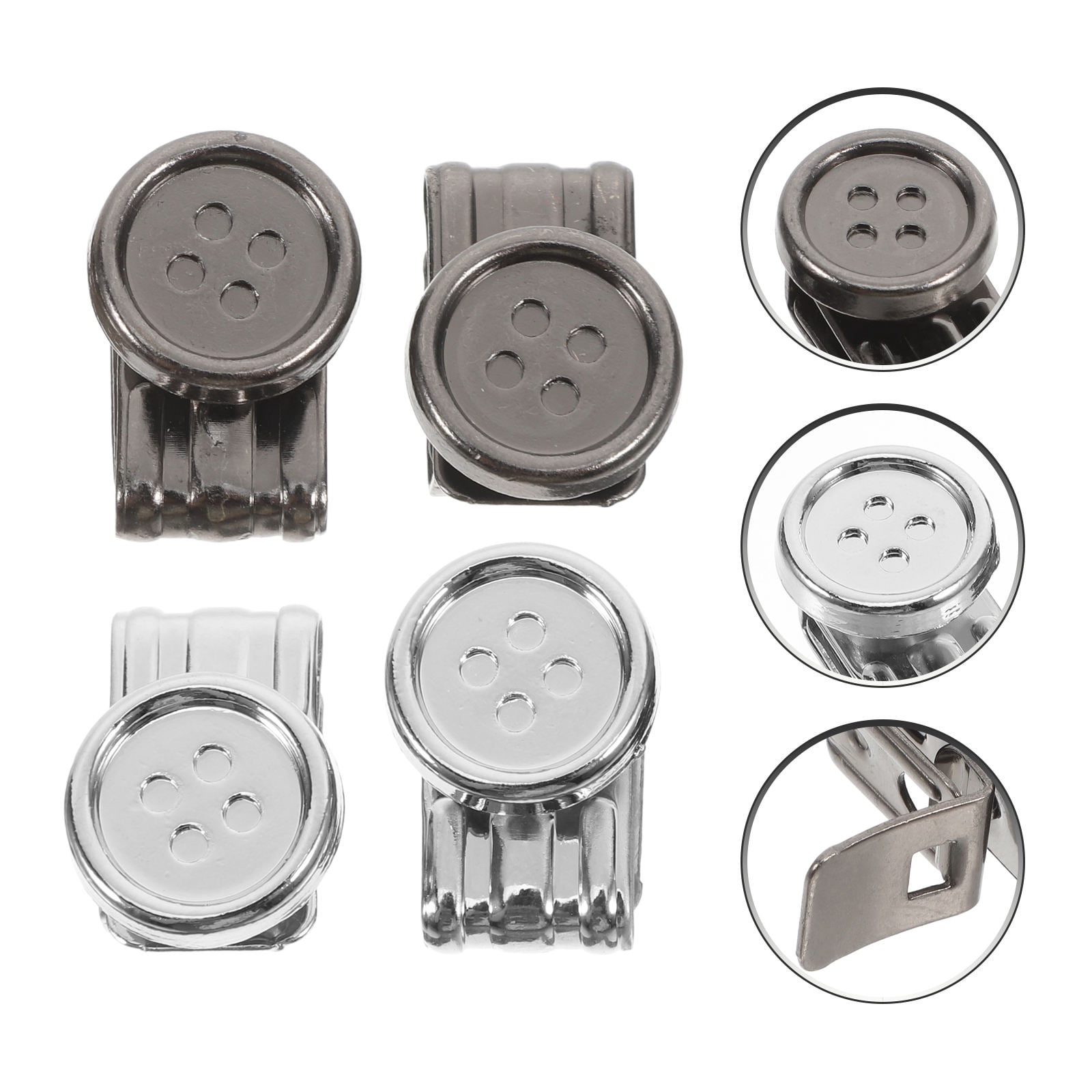 UPKOCH Suspenders Buttons 4Pcs Metal No Sew Button Replacement for ...