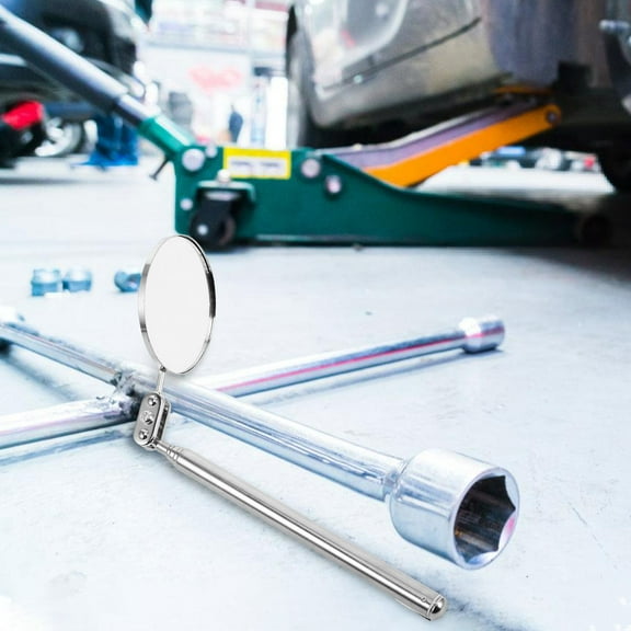 UPKOCH Telescoping Mirror Tool Telescoping Inspection Mirror Metal Silver For Detection 1Pack