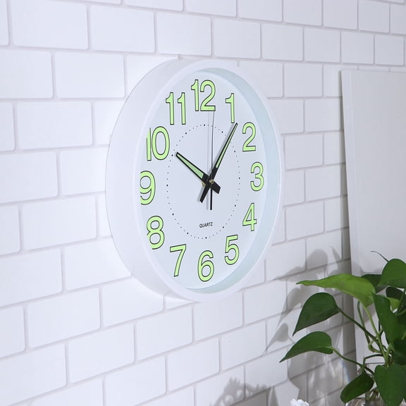 UPKOCH Wall Clock Home Decoration White Luminous Powder for Living Room 1Set