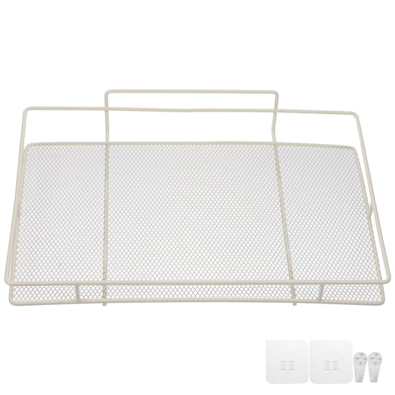 UPKOCH Wall Mount Shelf No Drill Router Storage Rack White Iron Display Small Items 1Set