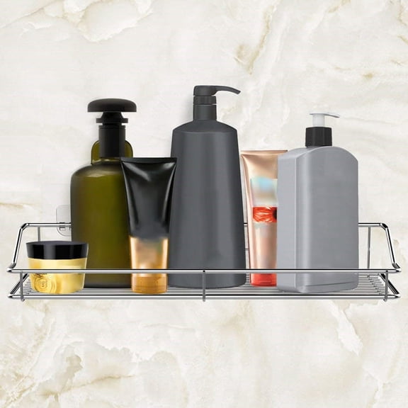 UPKOCH Wall-mounted Hanging Rack Stainless Steel Bathroom Shower Shelf for Home 1Pcs