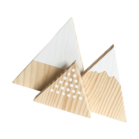 UPKOCH White Plastic Triangular Mountain Ornaments for Home and Office Decoration, 3PCS