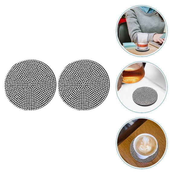 UPKOCH White Round Modern 2Pcs Cup Coasters for Car Non Slip PVC Car Use Home Use