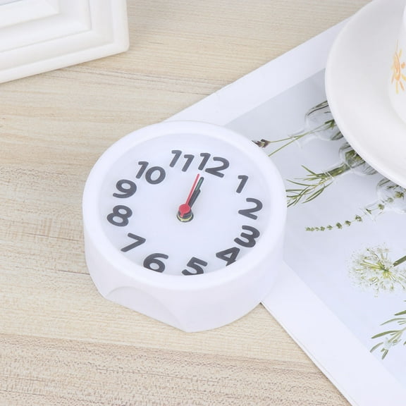 UPKOCH White Synthetic Round Clock for Time Display with Luminous Hands and Design, Small Size
