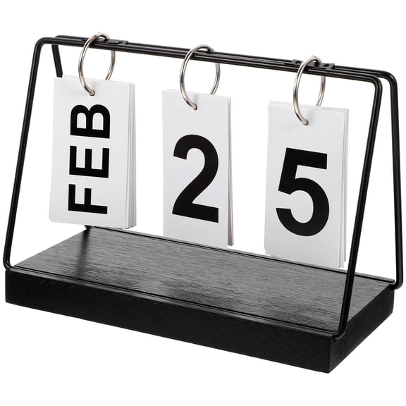 UPKOCH Wood Desk Calendars Countdown Calendar Black Wood 1 Set Date Display for Celebration